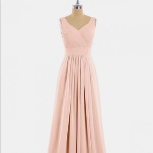 Bridesmaid dress. Sleeveless. Floor length. Pearl pink. Sizes 12 and 16